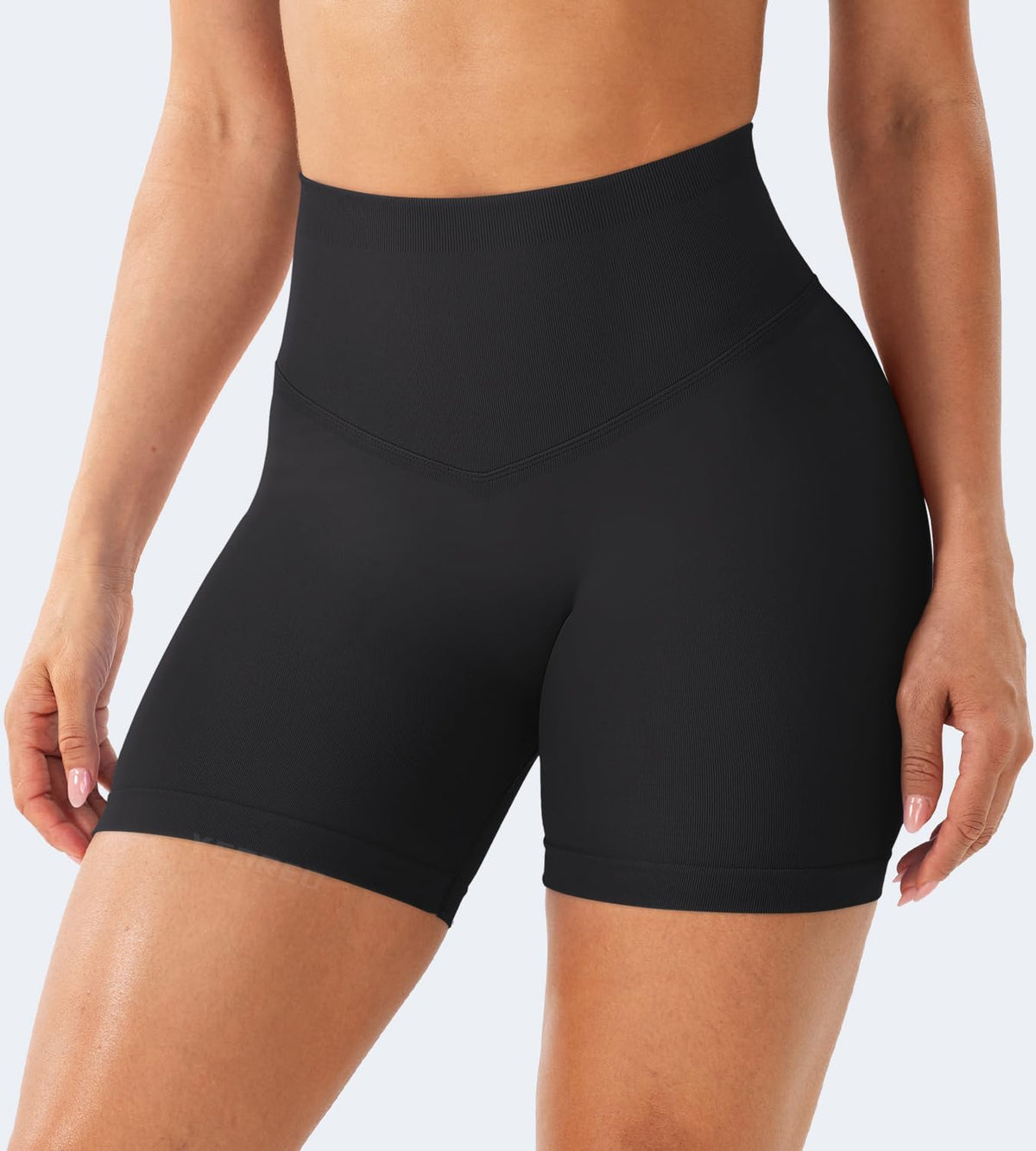 YEOREO Women's Workout Shorts - Butt Lifting High Waist Gym Biker Shorts | 4.5" Seamless Tummy Control