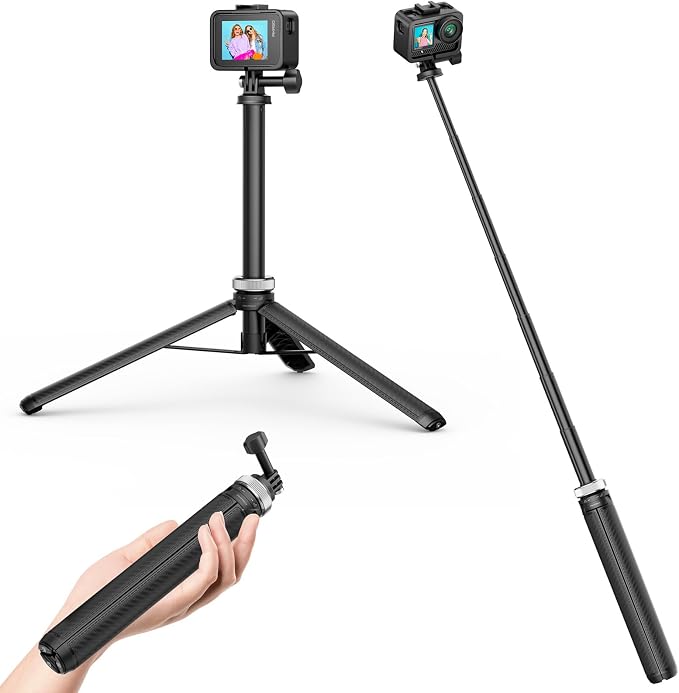 AKASO 63"/160cm Selfie Stick Extendable Tripod Stand Action Camera Accessories