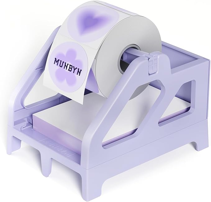 MUNBYN Label Holder for Rolls and Fan-Fold Labels, Thermal Sticker Roll Holder