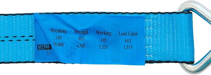 Mytee Products (4 Pack 2 Inch x 27 FT Blue Ratchet Strap with J Hooks - 10,000 Lbs Breaking Strength - Heavy Duty Tie Down Cargo Truck Straps with Wire Hooks for Flatbed, Truck, Trailers Pickup