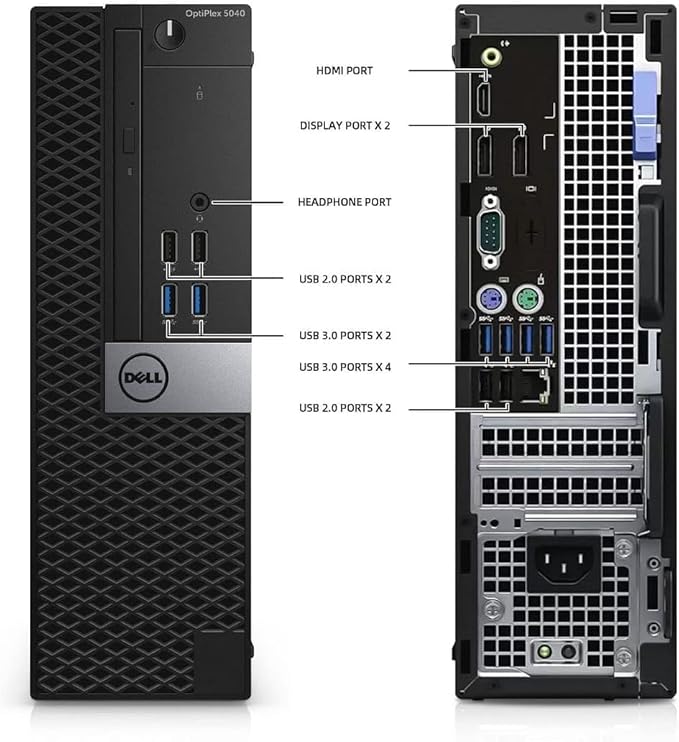 Dell OptiPlex 5040 SFF Desktop Computer PC, Intel Core i5-6500T, 8GB RAM, 256GB SSD, WiFi, Bluetooth, HDMI, Windows 11 Pro (Renewed)