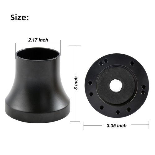 AIPSET Golf Cart Steering Wheel Adapter Compatible with Club Car DS Steering Wheel, Universal Fit for 5-6 Holes Steering Wheel-Black