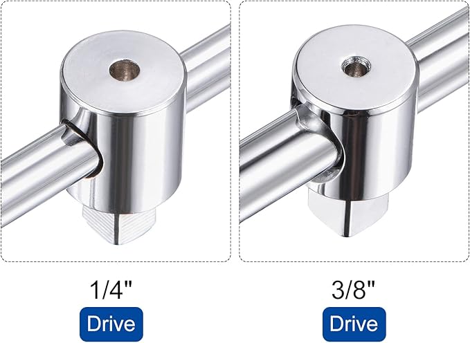 uxcell 1/4" and 3/8" Drive Sliding Wrench Breaker Bar T-Handle Socket Hand Tool 2pcs