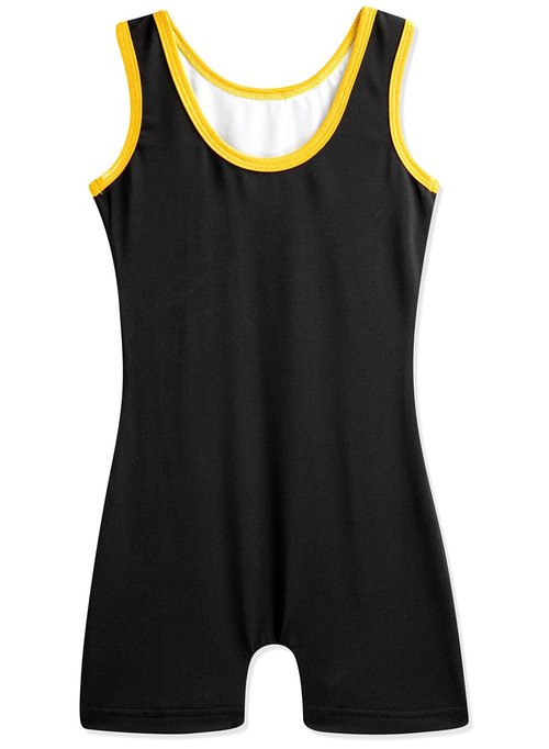 HOZIY Leotards for Girls Gymnastics Practice Size 6-7 Years Gold Stripe Spliced Diamond Rhinestone Fall Black Tumbling Outfit Biketard Sparkly