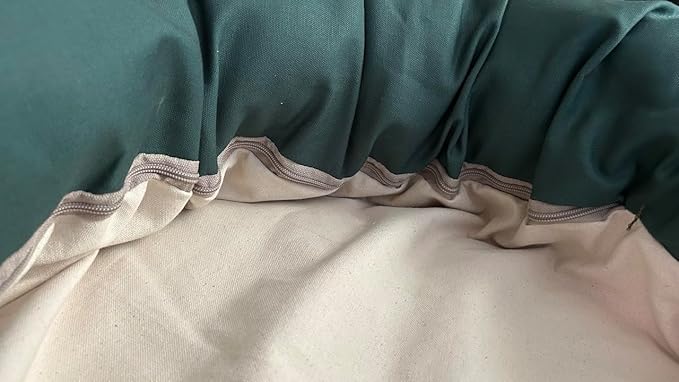 Organic Cotton Canvas Dog Bed: Removable Cover, Natural Fill - Made in USA (Sage Green, XX Large 50" x 8" inches)