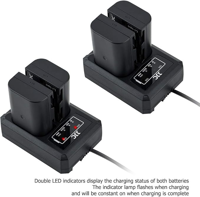 JJC DMW-BLF19 & DMW-BLK22 Battery Charger USB Dual Slot