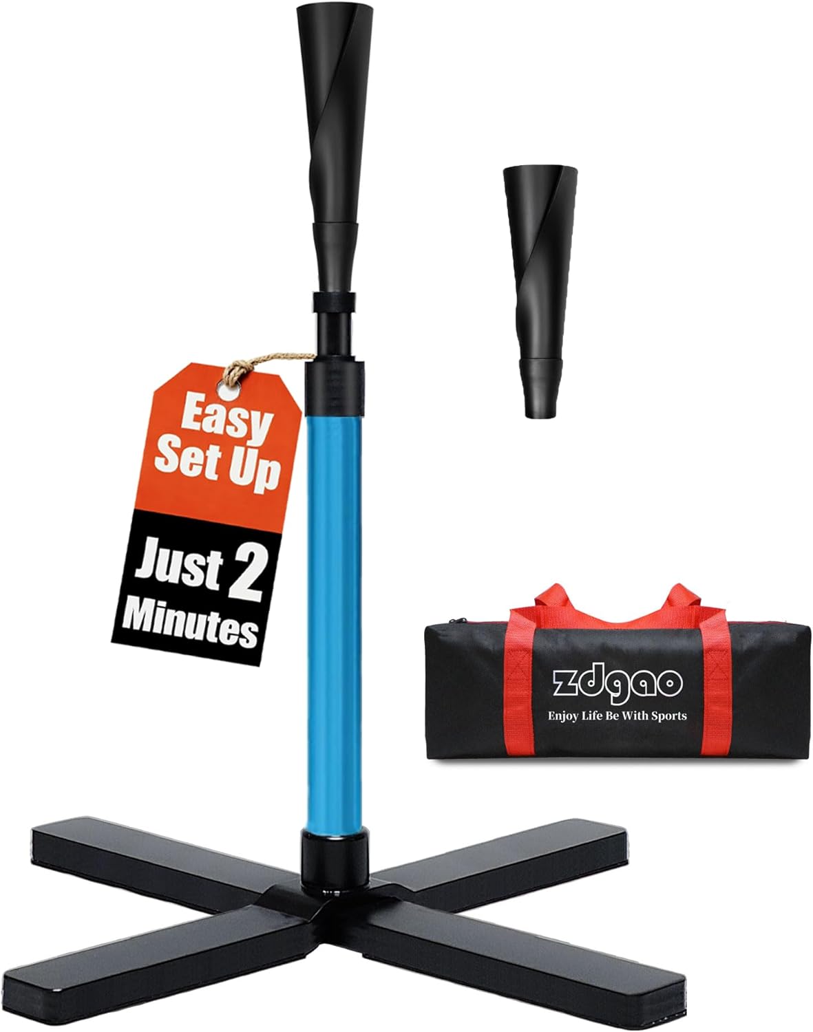 TARUMG Portable Baseball Batting Tee - Adjustable Height 25-47 Inches | Heavy-Duty Design for All Ages