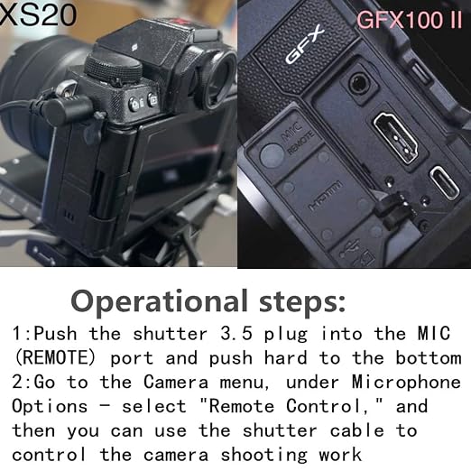 RSS-3.5mm DJI Ronin for Fuji GFX100II/xt50/xs10/x-s20/gfx100RF Cable for DJI