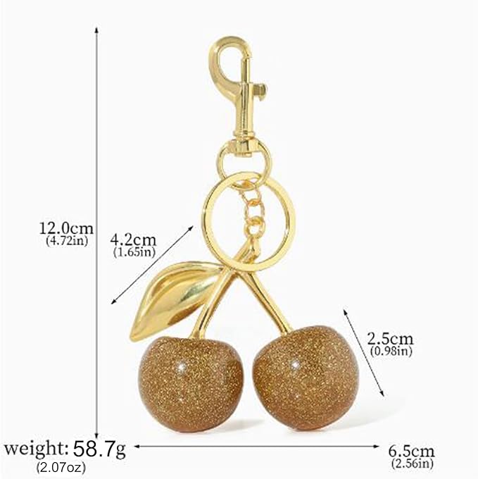 Fruit Bag Charm Purse Charms Keychain Strawberry Cherry Accessories Keychain For Women Birthday Valentine Day Gifts