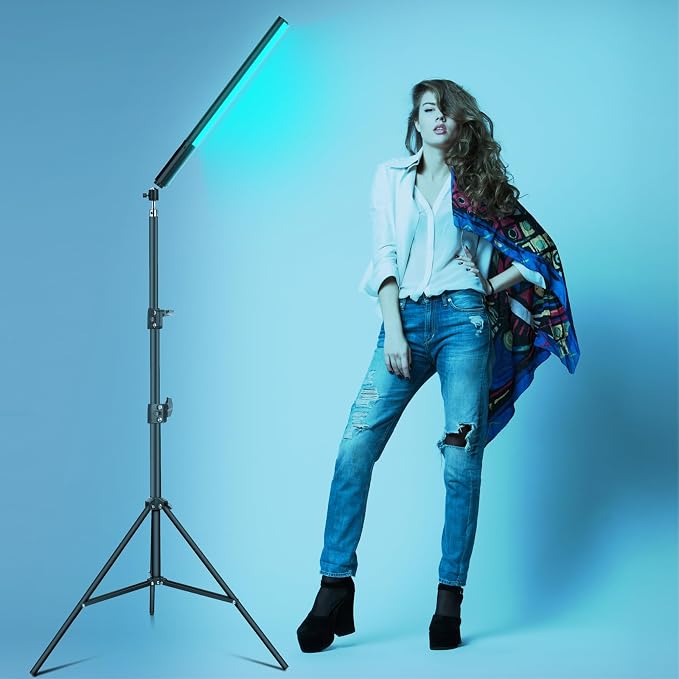 2 Pack RGB LED Video Light Wand Stick, Photography Studio Lighting Kits