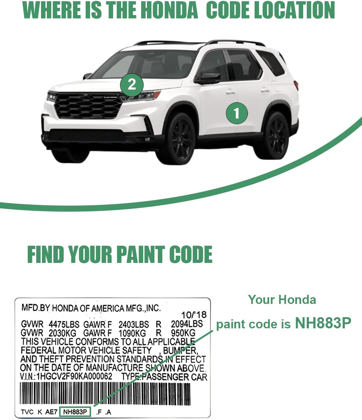 Urban Gray Pearl(NH-912P) Touch Up Paint Pen for Honda,Car Paint Scratch Repair Pen Quick and Easy Fix Auto Paint Scratch