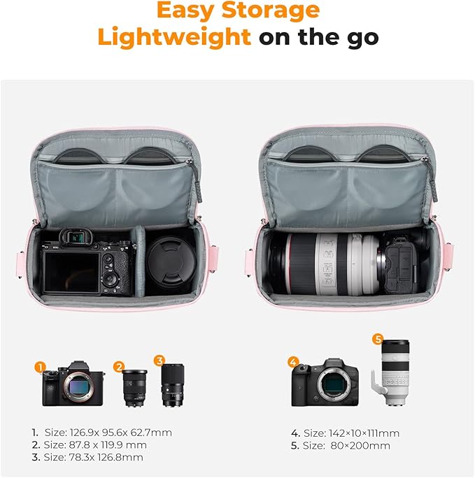 K&F CONCEPT Camera Sling Bag Small Crossbody Camera Case DSLR/SLR/Cute Compact