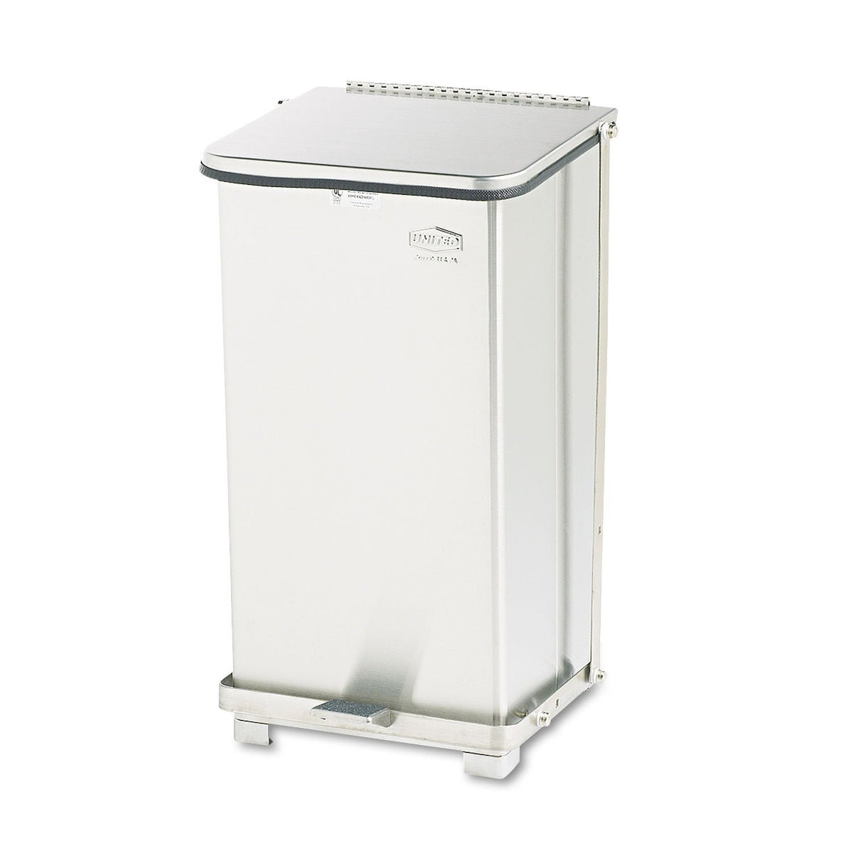 Rubbermaid Commercial Products Defenders Biohazard Steel Trash Can, Step-On, 6.5 GAL, Stainless Steel, Hospital/Doctor's Office/Healthcare Facilities
