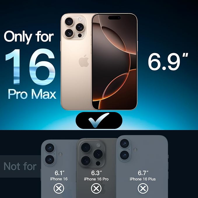 JETech Screen Protector for iPhone 16 Pro Max 6.9-Inch