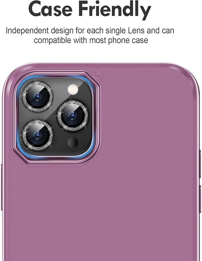 for iPhone 14 Pro/14 Pro Max Camera Lens Protector Bling, 9H Hardness
