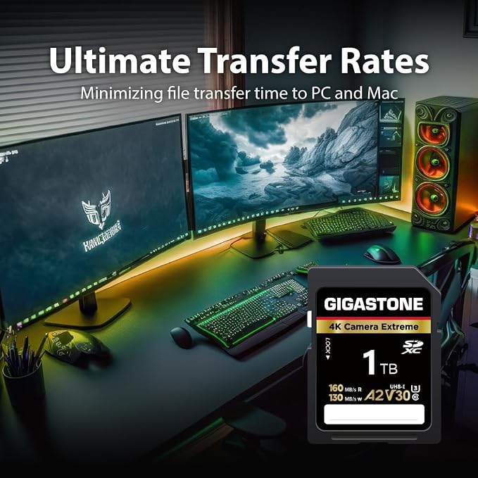 【5-Years Data Recovery】 GIGASTONE 1TB SD Card, 4K Camera Extreme, UHS-I A2 V30