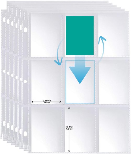 1800 Pockets Premium Trading Card Sleeves - Double-Sided 9-Pocket Protectors for TCG Storage | 100 Pages