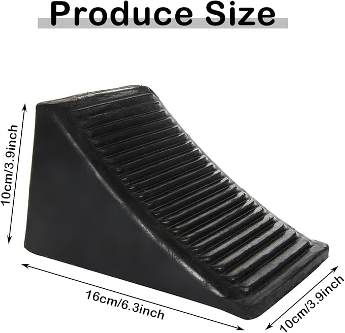 CertBuy 4 Pack Wheel Chock for Trailers, RV Wheel Chocks Heavy Duty, Black Rubber Wheel Chocks, Trailer Wheel Chocks for Car, Travel Trailers, RV, Truck, and ATV, 6.3"×4"×4"