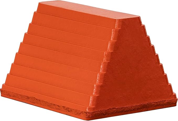 Buyers Products WC6810LP Heavy Duty Rubber Wheel Chock with Recessed Eyebolt, 10x8x6 Inch, Tire Chock for Cars, Trailers, RVs, Oil Resistant, Durable Tire Stopper, Ideal for Shipping Docks, Orange