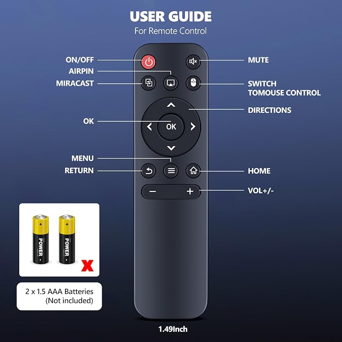 Replaced for Mini Projector HY300 HY300Pro Remote Control, for Magcubic HY300Pro