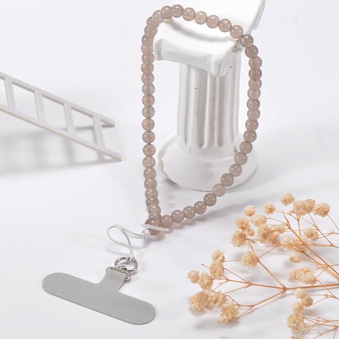 Agate Beaded Phone Wrist Strap for Women Men Stone Beads Charm Handmade