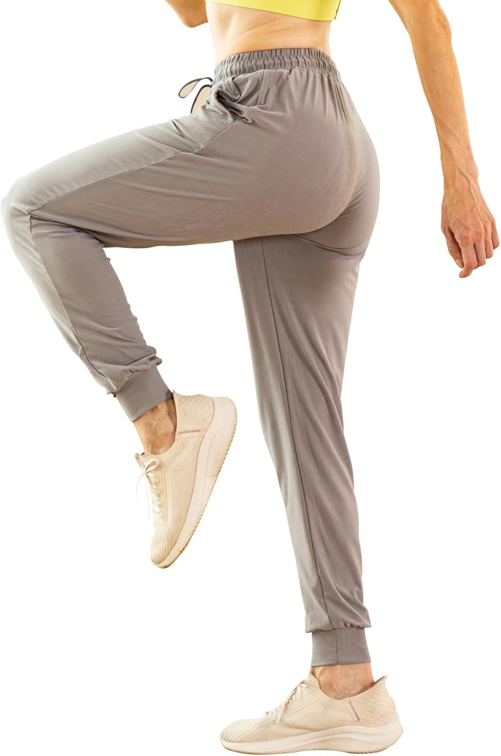 TRIUNION Women's Jogger Pants - Soft Tapered Sweatpants with Pockets | 2 Pack Drawstring Lounge Wear