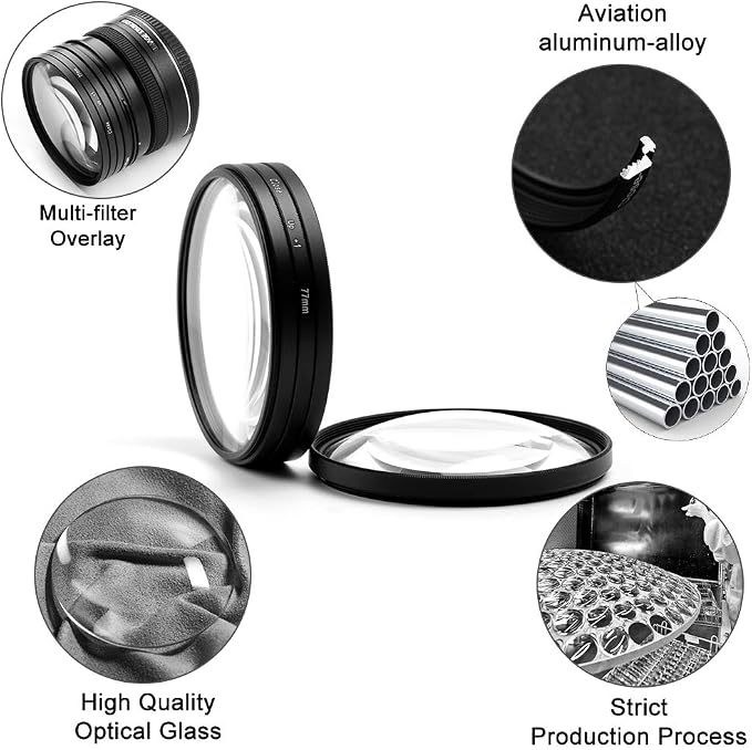 55mm Close-up Filter Kit 4 Pieces Macro Filter Accessory Close-up Lens Filter