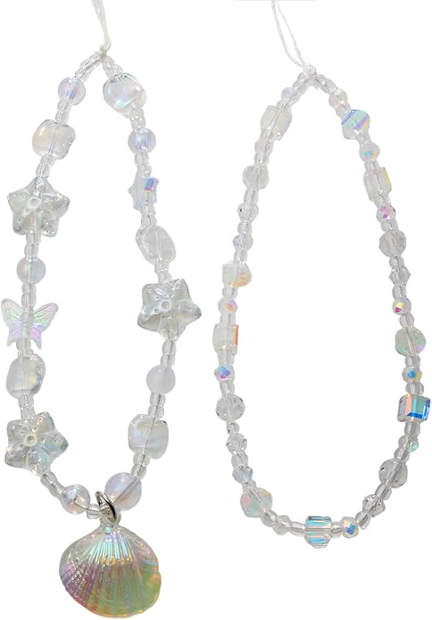CMVFYL Beaded Camera Wrist Strap, Cute Phone Charms Strap, Pearl Bracelet Wrist