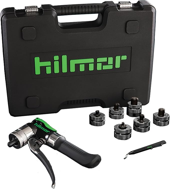 Hilmor Compact Swage Tool Kit with Case, HVAC Tools and Equipment for Maintenance and Repairs, Single Hand Operation, Black