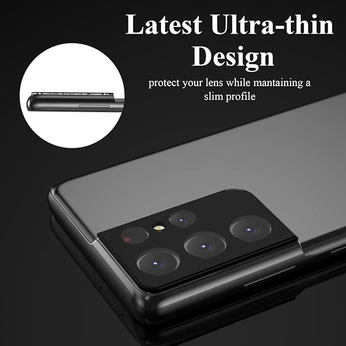 4 Pack Camera Lens Protector for Galaxy S21 Ultra, 9H Tempered Glass Camera