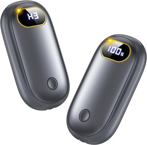 **Skiennix Electric Hand Warmers - Rechargeable Dual-Side Heater with LED Display | 17 Hours of Warmth**