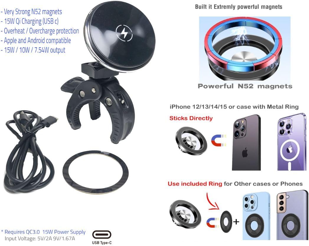 Phone Holder Mount for 2025 2026 Ford Explorer Center Console or Dashboard | Wireless Charging or Compatible with magsafe Round Magnets