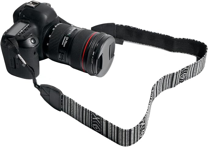 Camera Strap Canvas BlackWhite Shoulder Strap