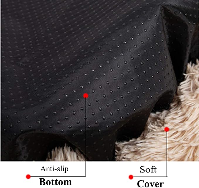 huraty Pet Dog Bed Plush Calming Bed, Fluffy Donut Round Pet Beds for Small Medium Large Dogs Cats, Anti-Slip & Anti-Anxiety, 28 Inch for Puppy and Kitties, Black, L