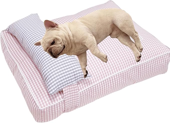 Dog Bed for Small Dogs, Dog Mattress with Pillow for Crate Kennel, Sofa Dog Bed, Super Soft Pet Bed for Medium, Small Dogs Breeds,Pet Bed Puppy Bed,Beds & Furniture (Pink,X-Large)