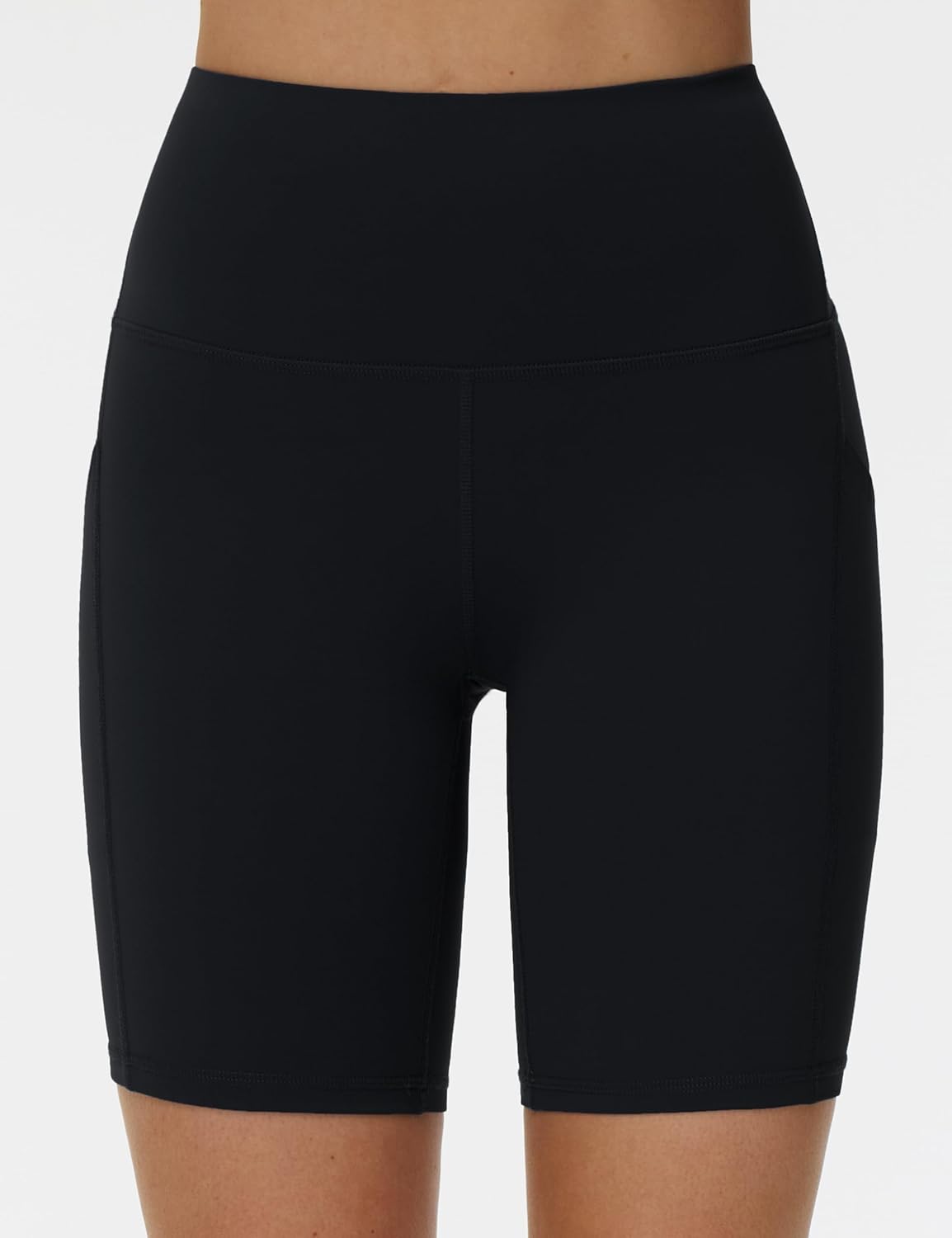 The Gym People Women's High Waist Workout Shorts - Stretchy Tummy Control Yoga Biker Shorts with Pockets