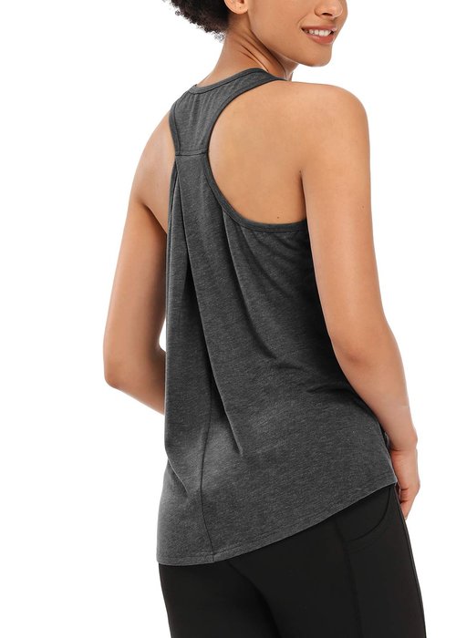 Muzniuer Workout Tank Tops for Women Yoga Tops for Women Racerback Tank Exercise Athletic Gym Sport Shirts Running Tank Top Darkgray M