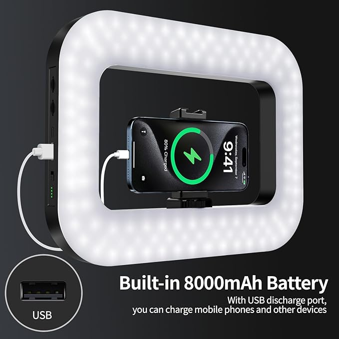 yAyusi Cell Phone Light for Video Recording, Handheld Phone Stabilizer