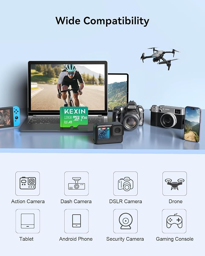 KEXIN 128GB Micro SD Card with Adapter