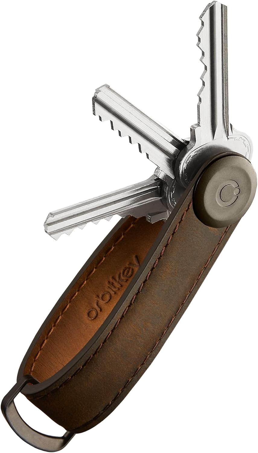 orbitkey Crazy Horse Leather Key Organizer | Quiet Profile | Holds up to 7 Keys