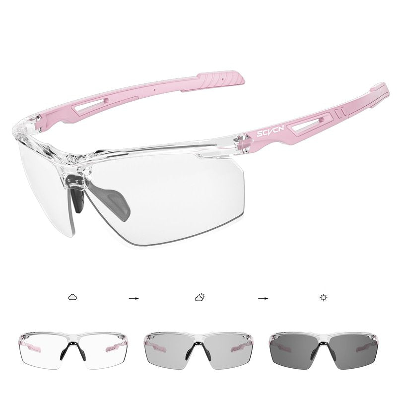 SCVCN Photochromic Sport Sunglasses Cycling Clear Glasses Men Women UV400 Protection MTB BMX Fishing Running Riding Golf Driving Bike Softball Baseball 11