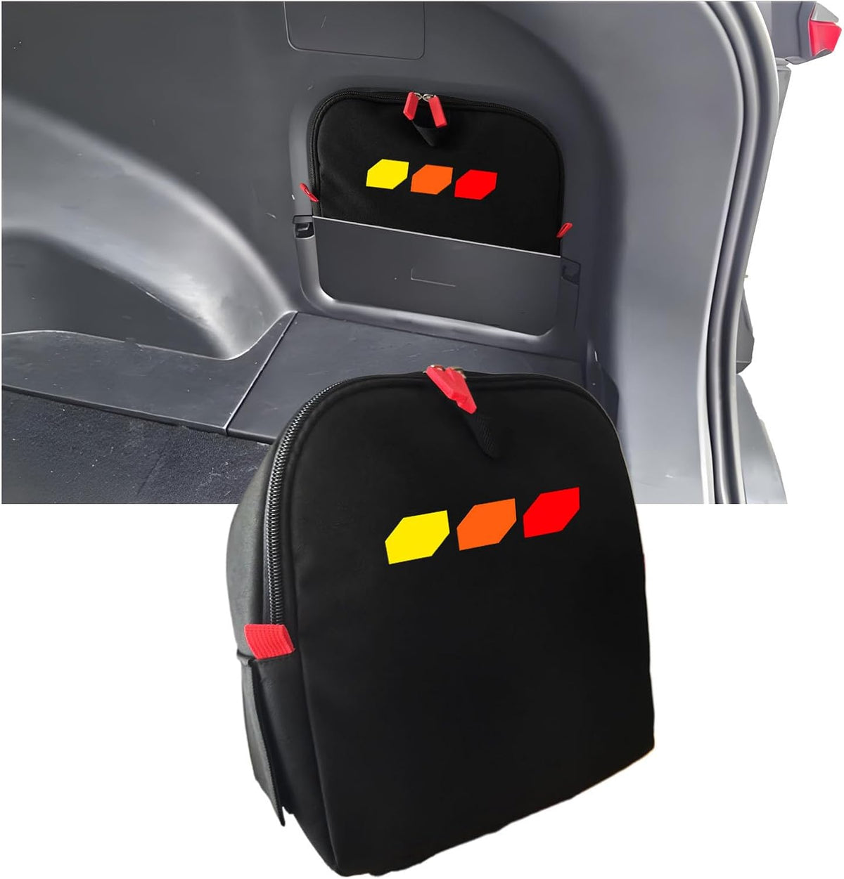 Trunk cubby storage bag Cargo side pocket compatible with Toyota RAV4 2019-2025 backpack organizer car trunk accessories (4x4White)