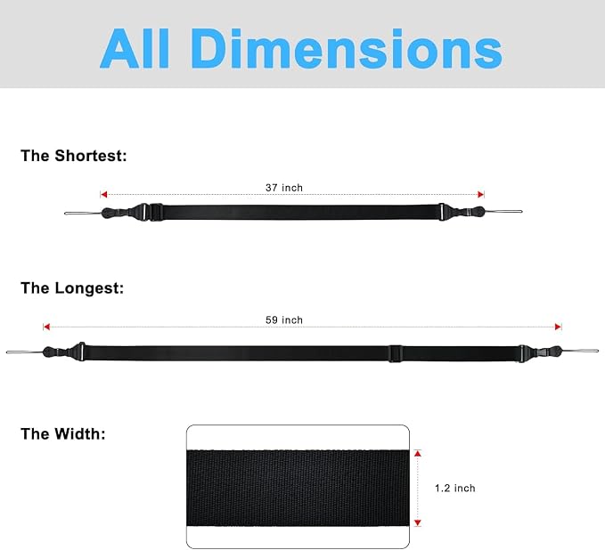 TIMISM Shoulder Strap, 59 inch Adjustable Removable Shoulder Straps, Sturdy
