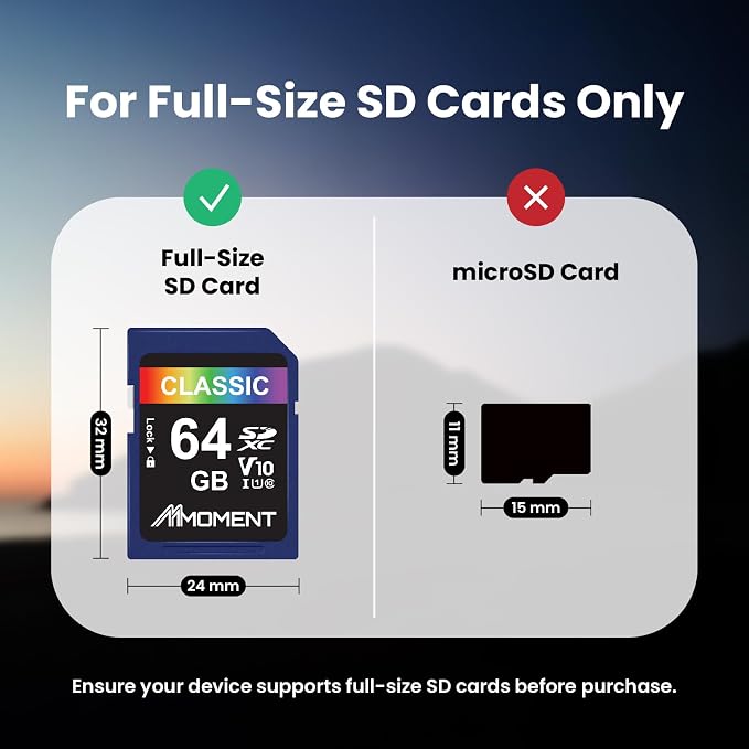 MMOMENT 64GB Full-Size SD, SDXC Card Compatible