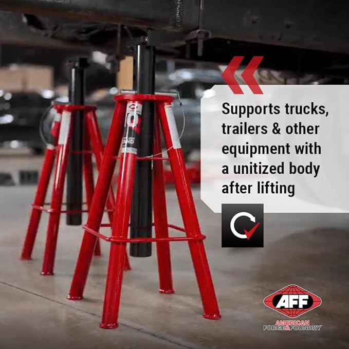 AFF 10 Ton Jack Stand Set - Heavy Duty Jack Stands for Trucks & Equipment - (Available in 2 Heights)