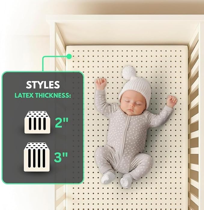 ORGANIC TEXTILES Organic Baby Mattress Topper with Water Resistant Removable Cotton Cover - GOLS/GOTS Certified - Breathable - 3" Cradle (36"x18")