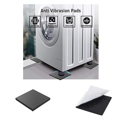 8 Pieces Black Neoprene Foam Anti Vibration Pads, Rubber Padding with Adhesive Backing, 6 in X 6 in X 1/8 in Rubber Insulation Anti-Vibration Pads