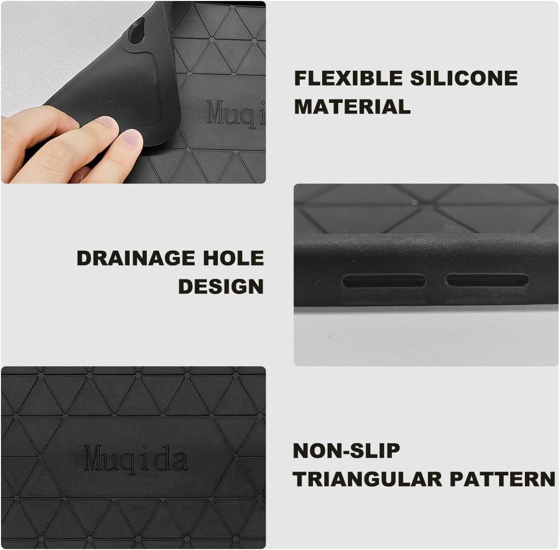 2PCS Silicone License Plate Frame, Rattle-Proof Front Back License Bracket Holder Rust-Proof Car Frames Protector, Weather-Proof Auto Tag Plate Frame for US Standard Cars