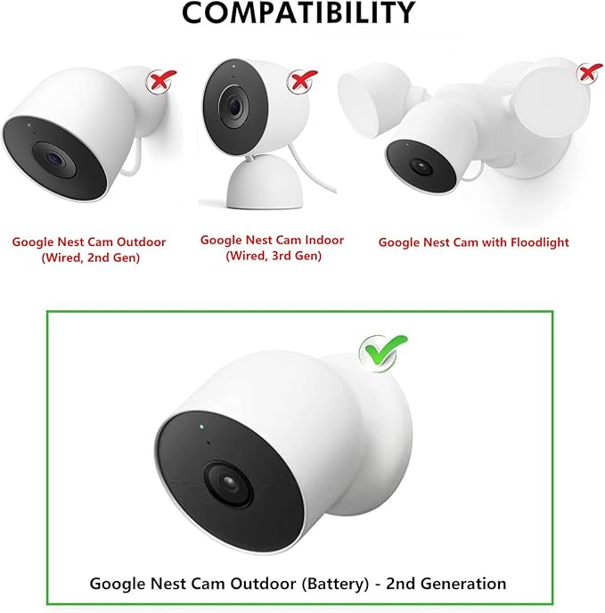 Power Cable with Adapter for Google Nest Cam Outdoor or Indoor, Battery-2nd