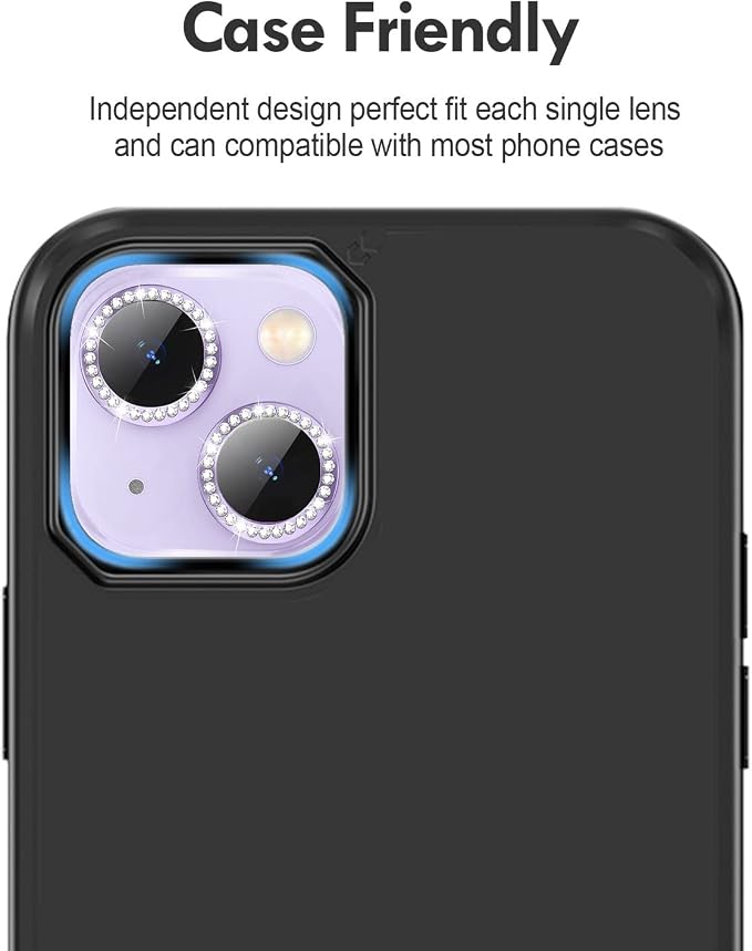 for iPhone 14 / iPhone 14 Plus Camera Lens Protector Bling, 9H Hardness